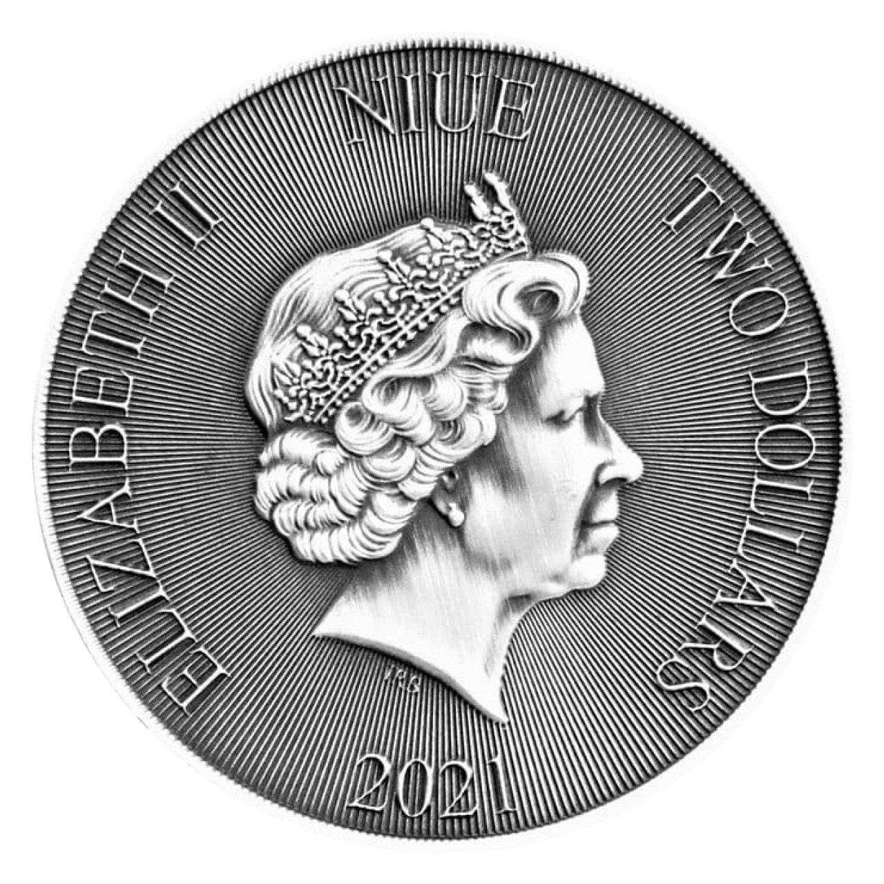 Robin Hood 1 oz Silver Coin - Niue $2 - Antique Finish